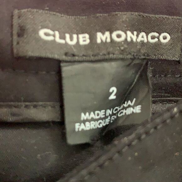 CLUB MONACO BLACK PANTS FAUX LEATHER SIDE SIZE 2 - Picture 4 of 7